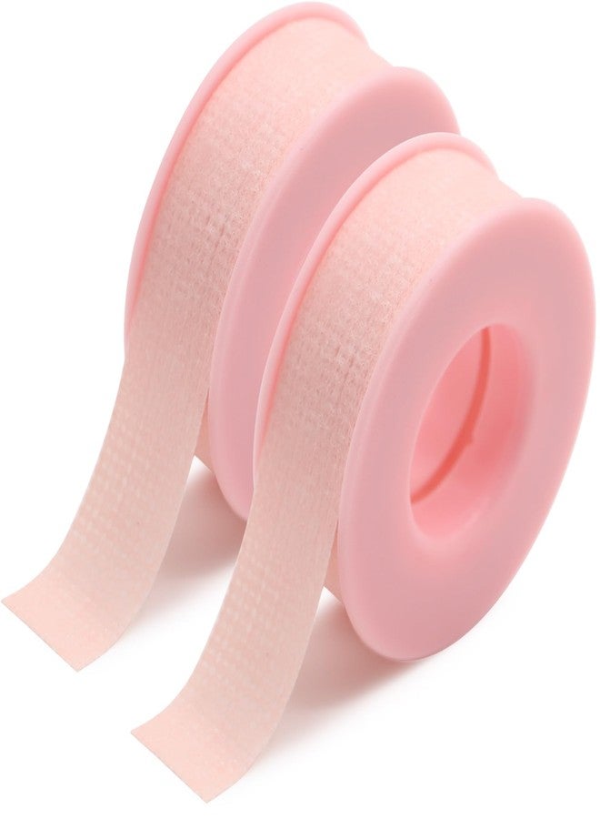 Miuffue Lash Tape for Eyelash Extensions, Sticky Silicone Adhesive Pain-Free Removal Eyelash Tape, Pink Sensitive Breathable Medical Micro-Porous Lash Tech Supplies, 0.5 in x 4 Yds, 2 Roll - Image 1