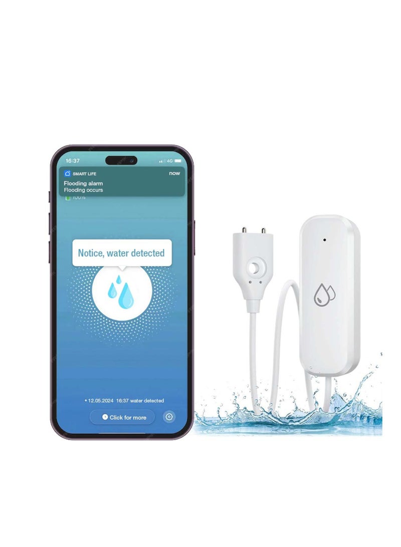 Excefore Smart Water Leak Detector Kit, Home Water Flooding Monitor Smart, Adjustable Alarm, App Alerts, Home Security, Basement Protection, Kitchen & Bathroom Safety (Batteries not included) - Image 1