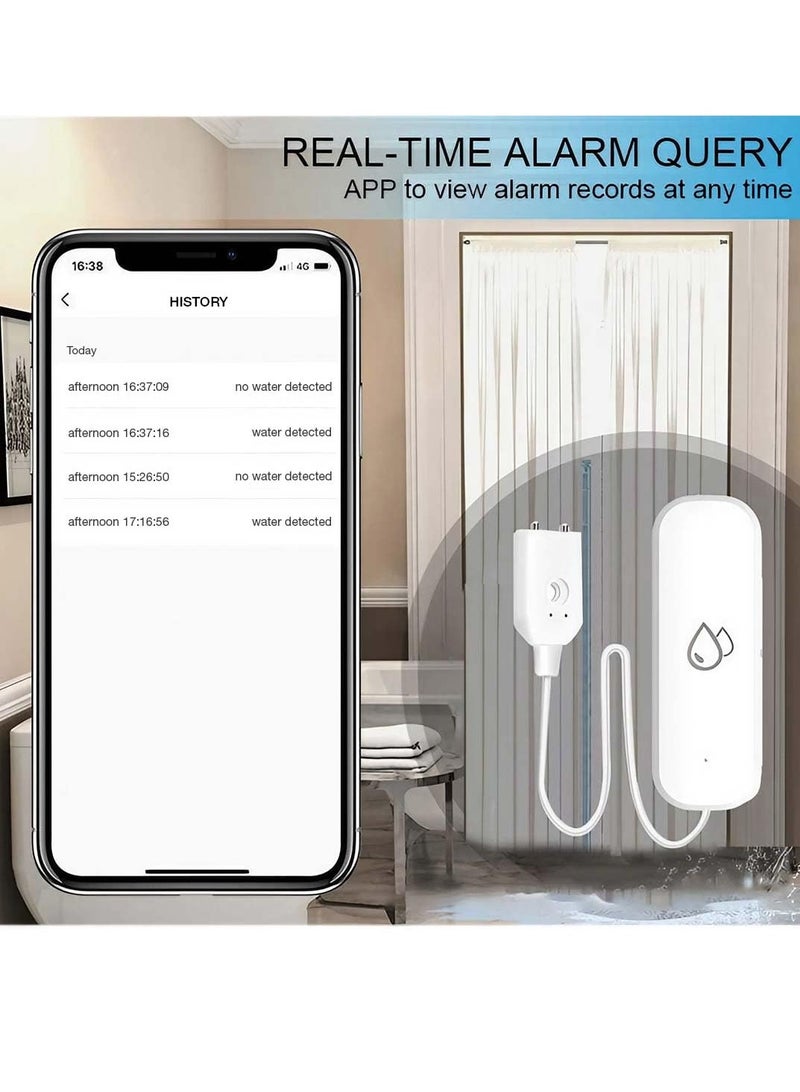 Excefore Smart Water Leak Detector Kit, Home Water Flooding Monitor Smart, Adjustable Alarm, App Alerts, Home Security, Basement Protection, Kitchen & Bathroom Safety (Batteries not included) - Image 3
