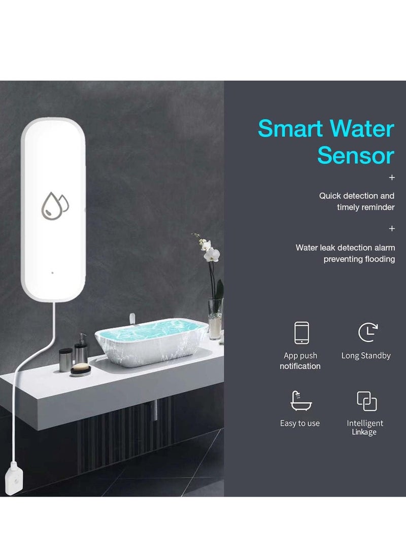 Excefore Smart Water Leak Detector Kit, Home Water Flooding Monitor Smart, Adjustable Alarm, App Alerts, Home Security, Basement Protection, Kitchen & Bathroom Safety (Batteries not included) - Image 2