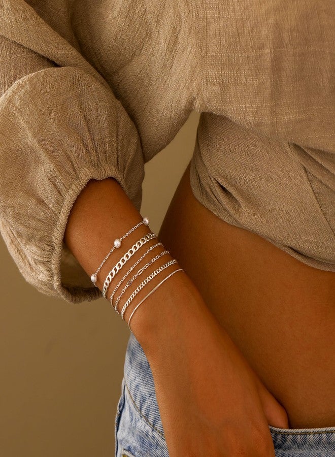 MBW Bracelets for Women, Dainty 14K Gold Plated Bracelet Set Bracelet Stack Waterproof Jewelry for Women Trendy Minimalist Simple Small Thin Bracelet Set for Women's Gift, Adjustable, brass with 14k - Image 2