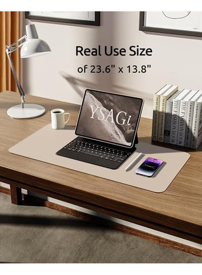 erorex Leather Desk Pad Protector Office Desk Mat Large Mouse Pad Non Slip Pu Leather Desk Blotter Laptop Desk Pad Waterproof Desk Writing Pad For Office And Home Eggshell 23.6" X 13.8" - Image 4