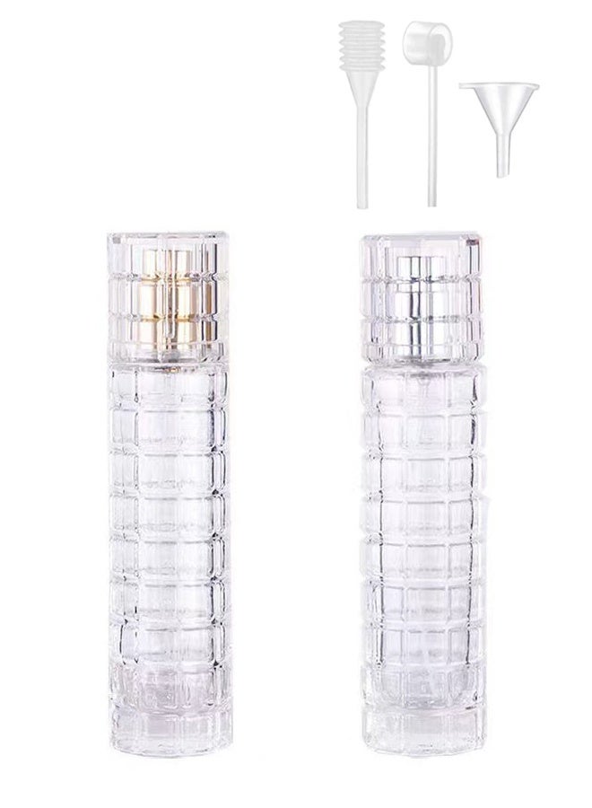 McmhyingPop 2Pcs 30ml Perfume Bottle, Portable Mini Refillable Perfume Atomizer Bottle, Glass Empty Perfume Bottle, Including Liquid Dispensing Tool - Image 1