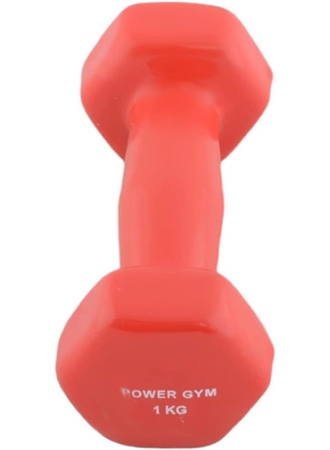 One-piece red dumbbell – a practical weight for fitness and muscle strengthening exercises at home and the gym