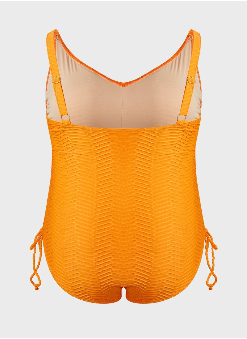 Cotton On Curve - High Leg Tie Detail Swimsuit - Image 1