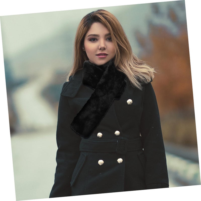 Warm Winter Faux Fur Scarf Plush Neck Wrap Soft Solid Color Decorative Collar - Image 4