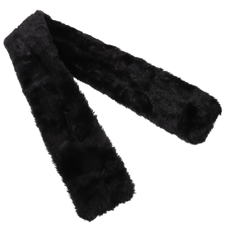 Warm Winter Faux Fur Scarf Plush Neck Wrap Soft Solid Color Decorative Collar - Image 2