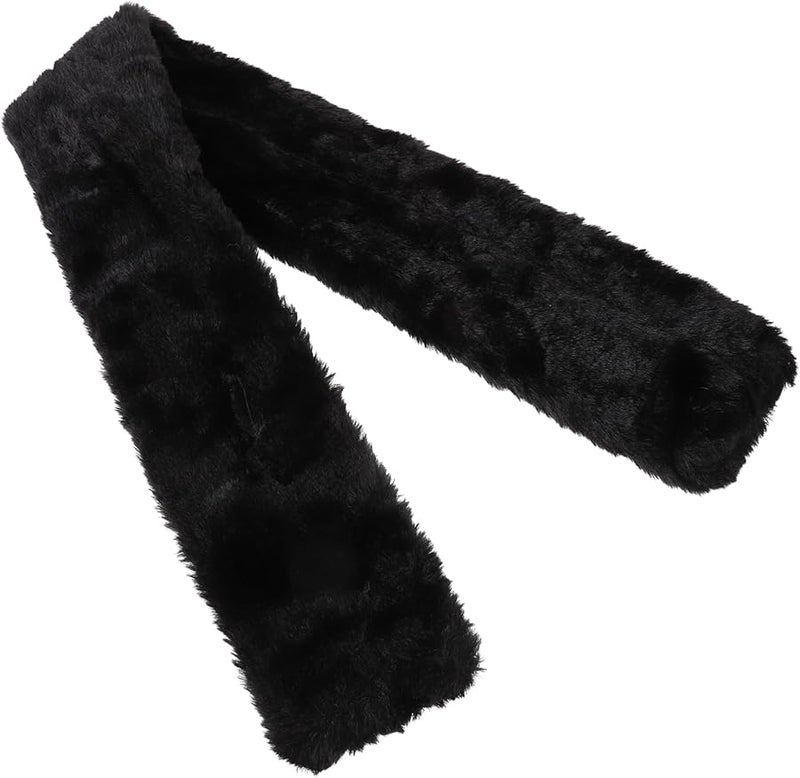 Warm Winter Faux Fur Scarf Plush Neck Wrap Soft Solid Color Decorative Collar - Image 1