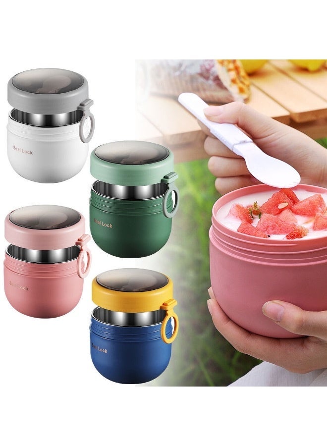 joyzzz Insulated Food Jar for Kids with Foldable Spoon - Stainless Steel Leak-Proof Thermal Container, Hot/Cold Soup Cup for School, Travel, Picnic & Outdoor Activities (Vacuum Sealed, Office Use) - Image 4
