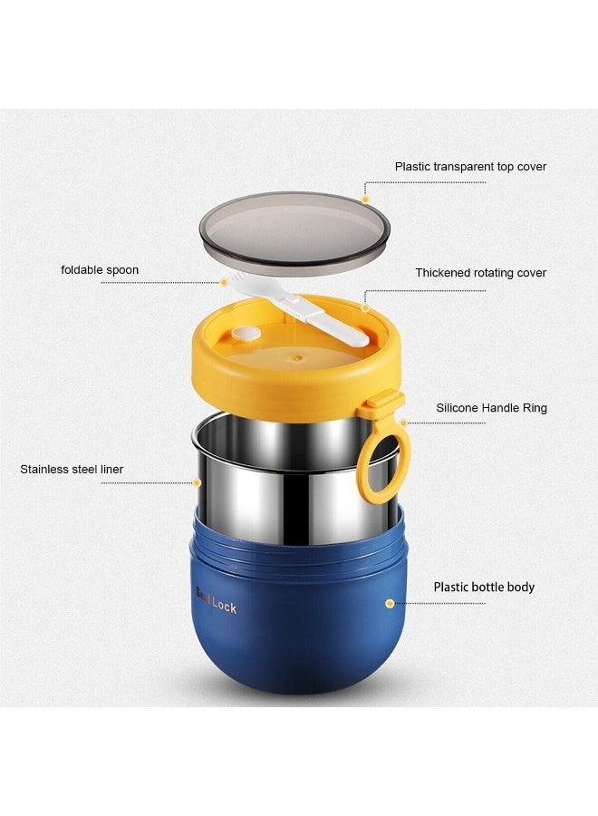 joyzzz Insulated Food Jar for Kids with Foldable Spoon - Stainless Steel Leak-Proof Thermal Container, Hot/Cold Soup Cup for School, Travel, Picnic & Outdoor Activities (Vacuum Sealed, Office Use) - Image 5