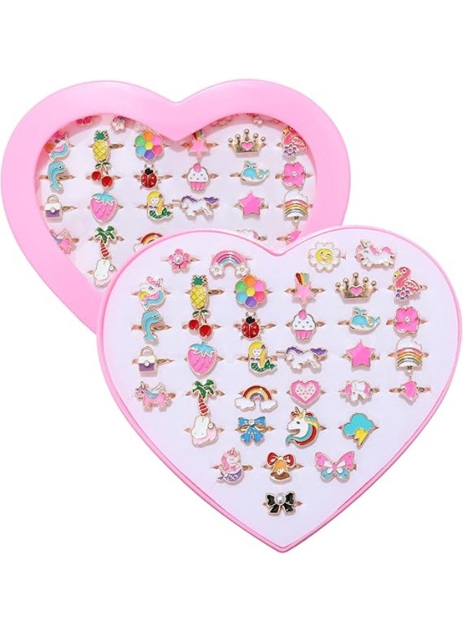 Mitoy 36 Pcs Little Girl Jewel Rings, Dress Up for 4-12 Year Old Girls - Image 2