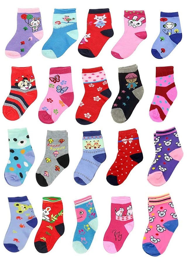 TENDSY Boy's Crew Length Cotton Socks (Pack Of 12 Pairs, Multicolor, For 1 to 3 Years)
