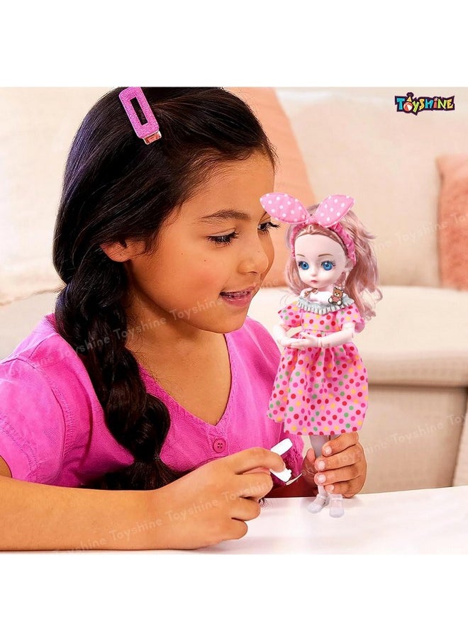 Toyshine - Toyshine Cute Alia Doll Play Toy Set with Movable Hands and Joints Pretend Play Kit Toys for Kids Role Play Set for Age 3+ - Image 1
