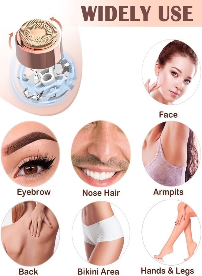 DOLOLO 2 in 1 Eyebrow Trimmer & Facial Hair Remover, Rechargeable Lady Shaver, Painless Women Epilators for Upper Lip, Nose, Face, Body, and Armpits - Image 4