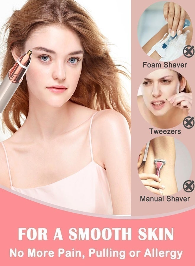 DOLOLO 2 in 1 Eyebrow Trimmer & Facial Hair Remover, Rechargeable Lady Shaver, Painless Women Epilators for Upper Lip, Nose, Face, Body, and Armpits - Image 3