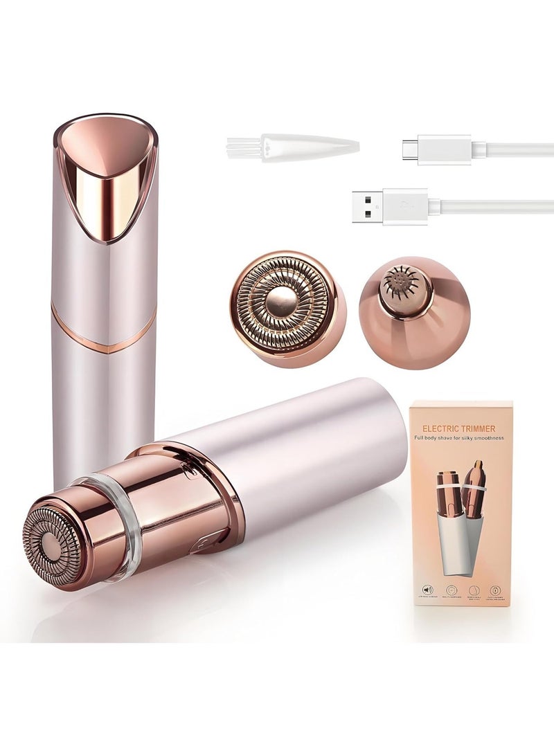 DOLOLO 2 in 1 Eyebrow Trimmer & Facial Hair Remover, Rechargeable Lady Shaver, Painless Women Epilators for Upper Lip, Nose, Face, Body, and Armpits - Image 1