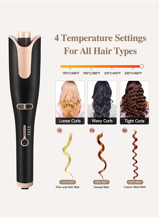 Joshberg Automatic Hair Curler,Hair Curling Iron,22mm Large Curls,4 Temperature Settings & Time Reminder, 2.5M Rotating Power Cord, Anti-Scalding & Perfect Care, Ceramic Wand for Minimal Hair Damage ,Black  - Image 2