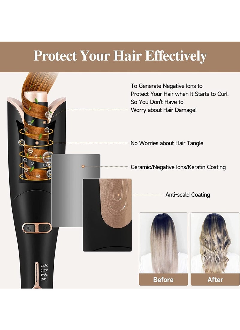 Joshberg Automatic Hair Curler,Hair Curling Iron,22mm Large Curls,4 Temperature Settings & Time Reminder, 2.5M Rotating Power Cord, Anti-Scalding & Perfect Care, Ceramic Wand for Minimal Hair Damage ,Black  - Image 4