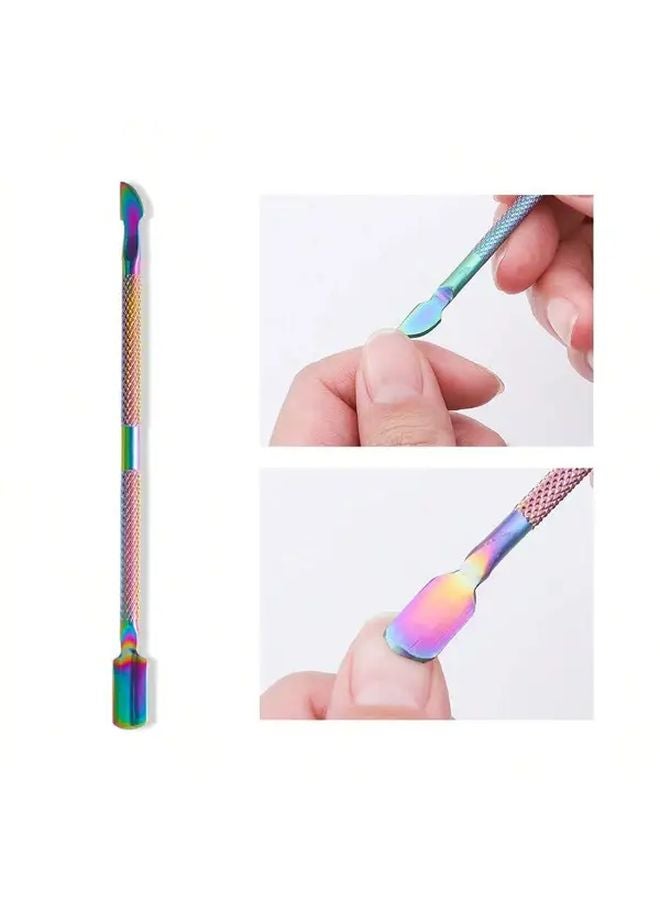 4Pcs Stainless Steel Nail Art Pusher Set Silvery Cuticle Pusher Scraper Tools Portable Case - Image 5