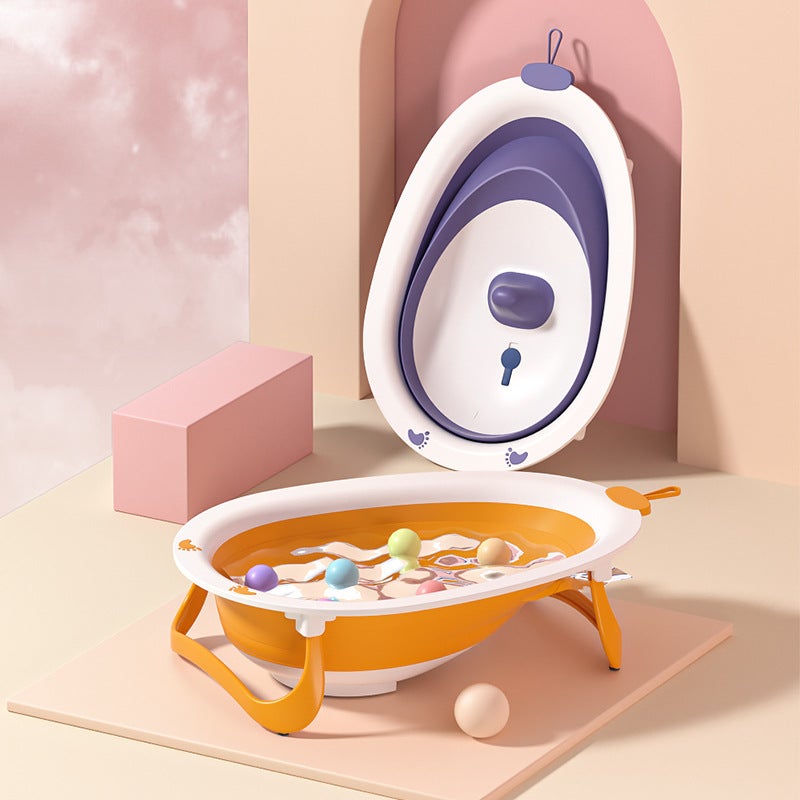 Baby Bath Tub Baby Bath Tub Children'S Baby Bath Artifact Egg Shape Sitting Foldable Children'S Bath Tub - Image 5