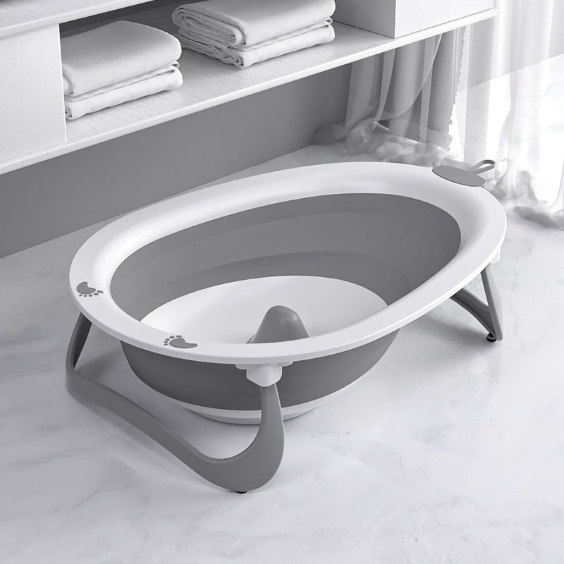 Baby Bath Tub Baby Bath Tub Children'S Baby Bath Artifact Egg Shape Sitting Foldable Children'S Bath Tub - Image 1