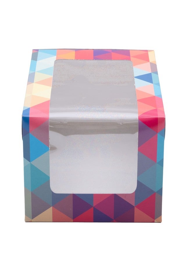 Esslly 8 Inch Cake Box with L-Shaped Window | Polygon Design | Pack of 25 | Food Grade ITC Board | Easy to Assemble | Sturdy | Ideal for Cakes & Desserts - Image 5