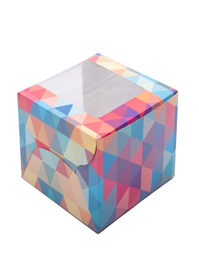 Esslly 8 Inch Cake Box with L-Shaped Window | Polygon Design | Pack of 25 | Food Grade ITC Board | Easy to Assemble | Sturdy | Ideal for Cakes & Desserts - Image 3