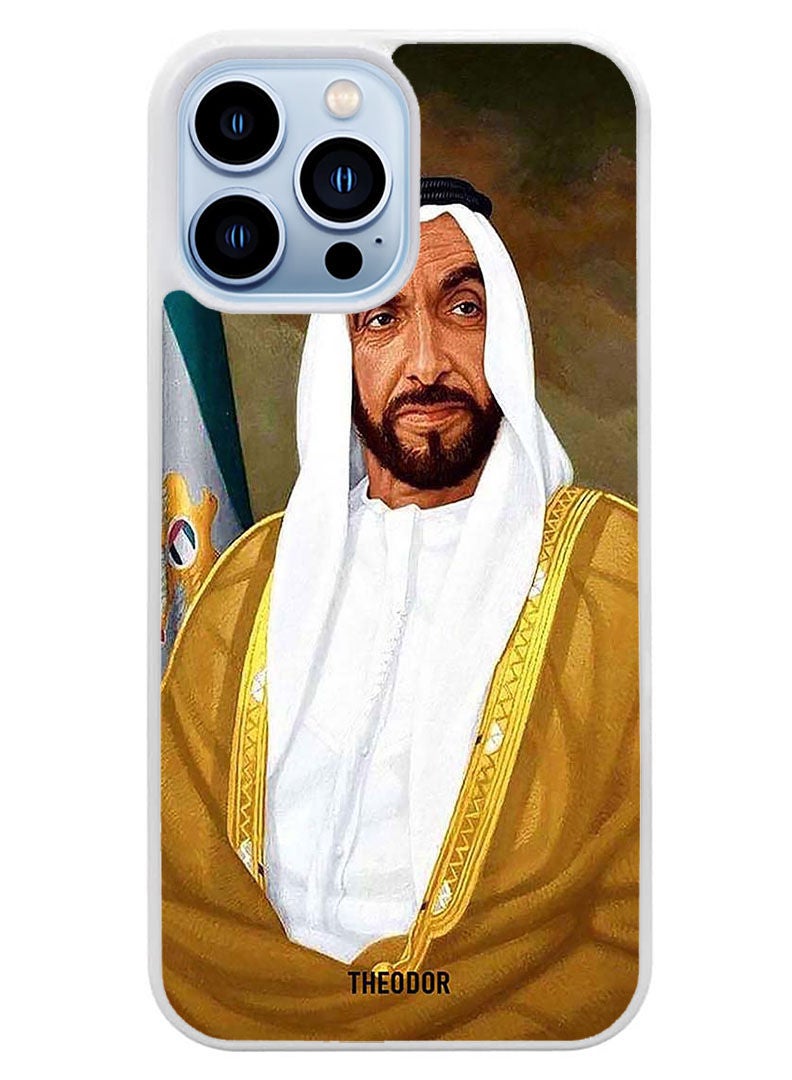 Theodor Protective Case Cover For APPLE IPHONE 14 Pro Max Sheikh Zayed Painting(White Bumper) - Image 1