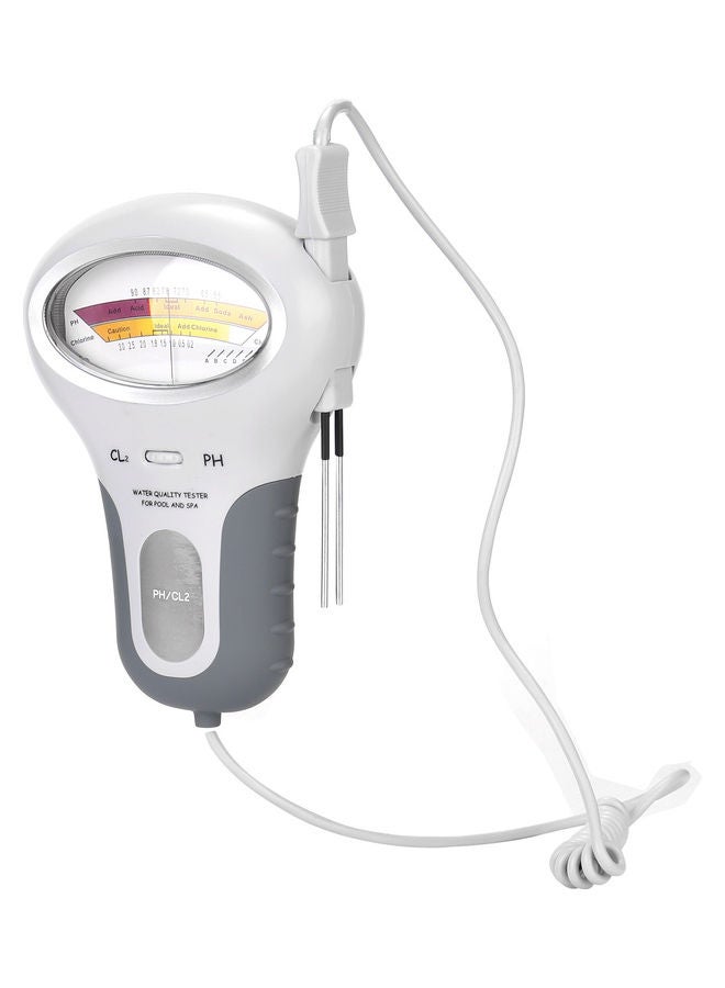 2-In-1 pH And CL2 Meter Tester White/Grey - Image 2