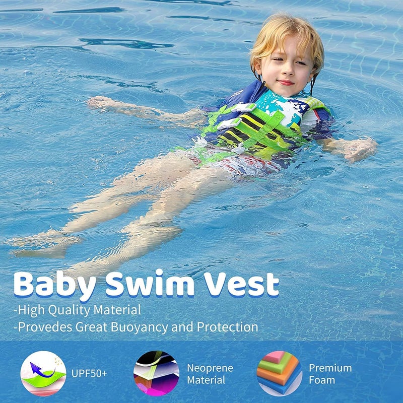 klarako Kids Swim Vest Baby Swimming Jacket Printed Float Swim Vest Buoyancy Swimwear with Adjustable Safety Strap, Suitable for 29 Year - Image 4