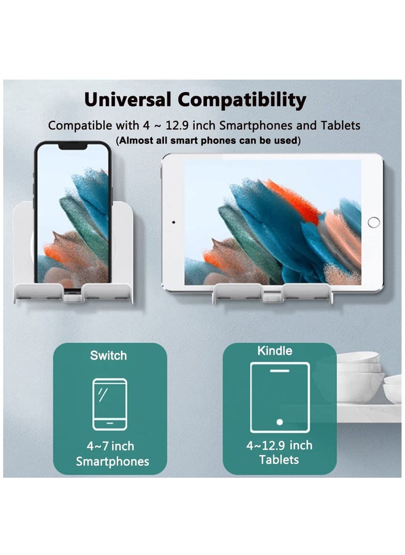 Excefore - Upgraded Tablet Wall Mount Phone Holder Removable,Self-Adhesive Mobile Cell Phone iPad Holder for Bed Bathroom Kitchen, Compatible with iPad iPhone Galaxy Tablet Switch - Image 1