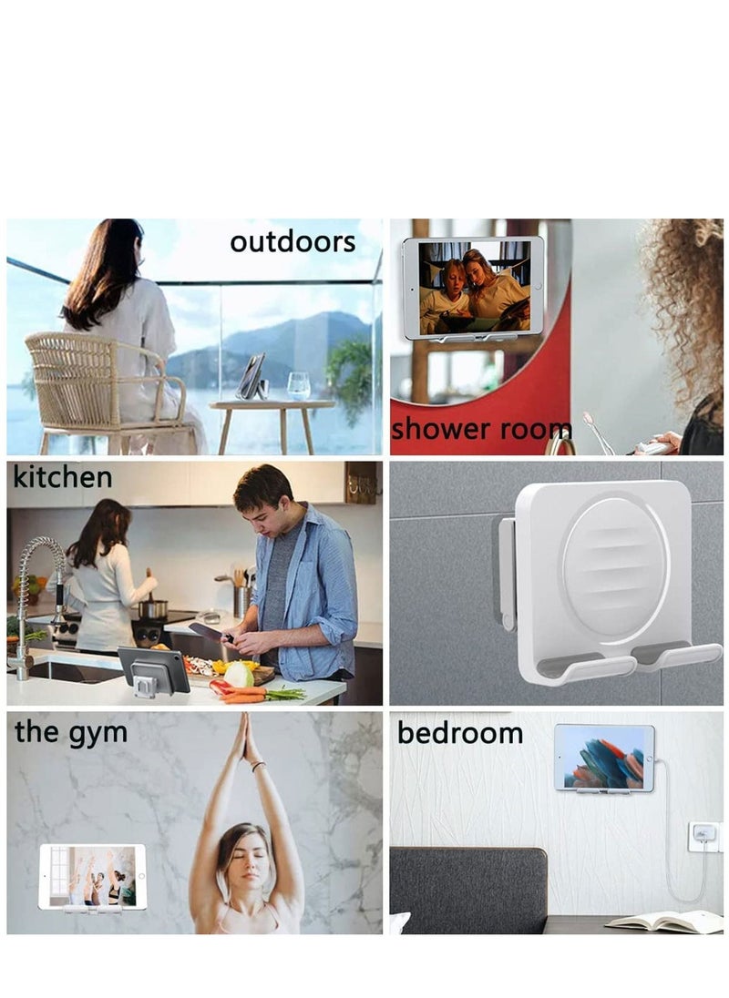 Excefore - Upgraded Tablet Wall Mount Phone Holder Removable,Self-Adhesive Mobile Cell Phone iPad Holder for Bed Bathroom Kitchen, Compatible with iPad iPhone Galaxy Tablet Switch - Image 1