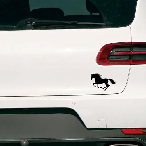 CVANU Pack of 2 Horse Vinyl Self-Adhesive Waterproof Exterior Car Sticker for Vehicle Surface Black (3.9inchX6inch)_714 - Image 1