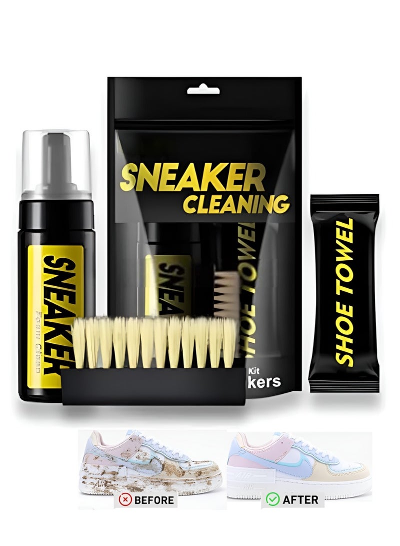 Ringfinity Ultimate Shoe Cleaner Kit for Sneakers and Boots –  Water-Free Foam Sneaker Cleaner (5.3oz) with Professional Shoe Brush & Ultra-Soft Cleaning Cloth – Suitable for Most Shoe Types.  - Image 1