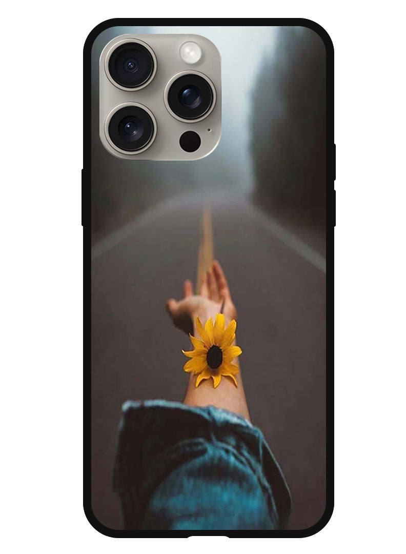 Theodor Protective Case Anti Scratch Shock Proof Bumper Cover For iPhone 15 Pro Max Flower on hand - Image 1