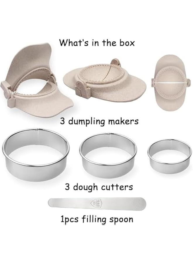 HOOKOR 7 Pieces Empanada Maker Press, 3 Size Dumpling Maker Press with Dough Cutter and Stuffing Spoon, Dumpling Mold for Chinese Dumplings, Empanadas, Ravioli and Pie (Nature 99-1) - Image 2