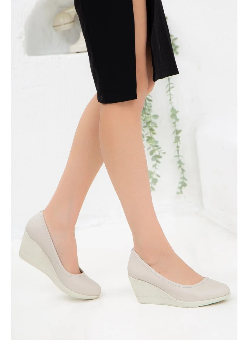 Dilimler Ayakkabı Wedge Sole Artificial Leather Orthopedic Ten Women's Wedge Heeled Shoes