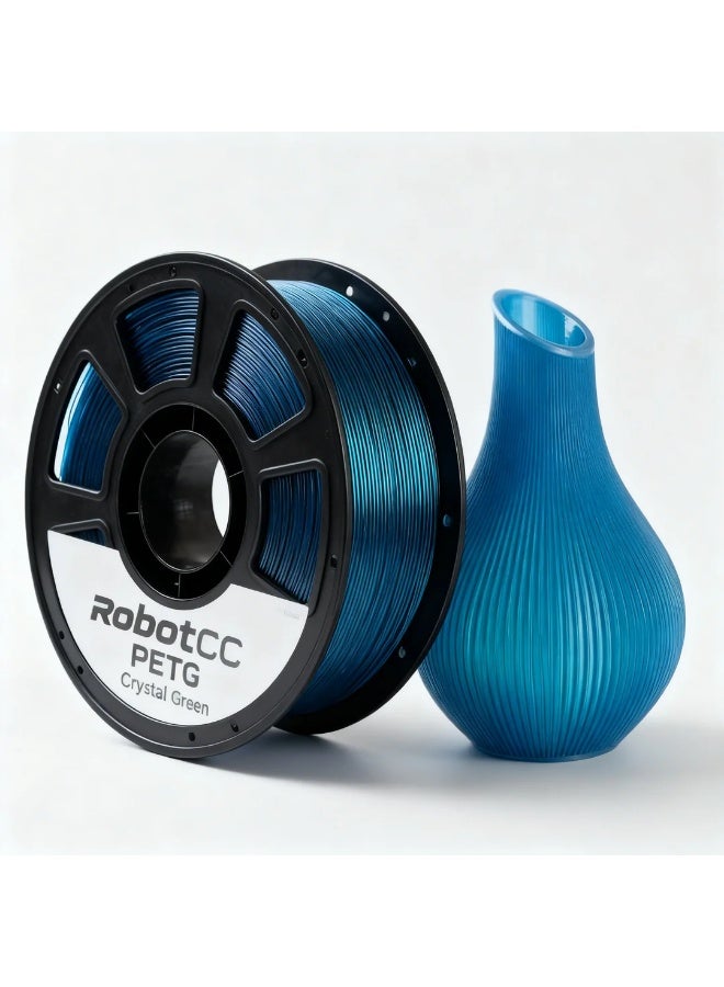 robotgcc PETG Crystal Glitter Blue 1.75mm 3D Printing Material 1KG, Transparent Sparkle Blue PETG Filament with Gloss Crystal Finish for FDM 3D Printers - Image 1