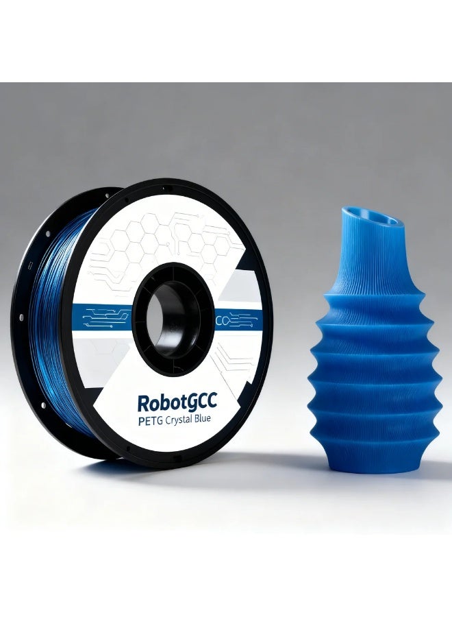robotgcc PETG Crystal Glitter Blue 1.75mm 3D Printing Material 1KG, Transparent Sparkle Blue PETG Filament with Gloss Crystal Finish for FDM 3D Printers - Image 3