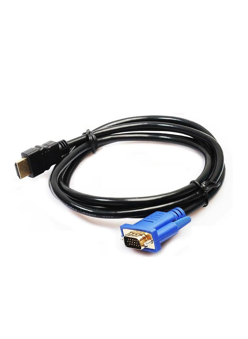 NTECH (HDMI to VGA Cable) 1080P HDMI Male to VGA Male M/M Video Converter Cord VGA Adapter Compatible W/ HDMI Desktop, Laptop, DVD to 15 Pin D-SUB VGA HDTV Monitor Projector -(1.8M) - Image 1