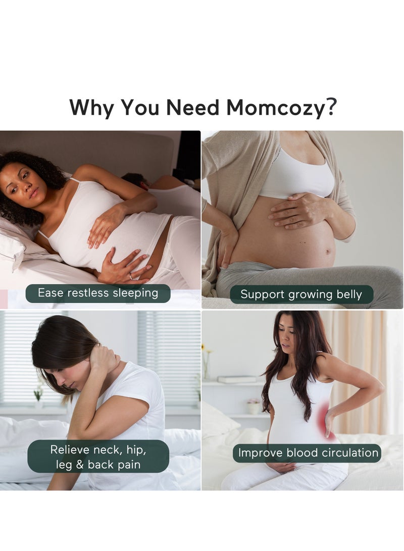 Momcozy Pregnancy Pillows for Sleeping, U Shaped Full Body Maternity Pillow with Removable Cover - Support for Back, Legs, Belly, HIPS for Pregnant Women, 57 Inch Pregnancy Pillow for Women  - Image 3