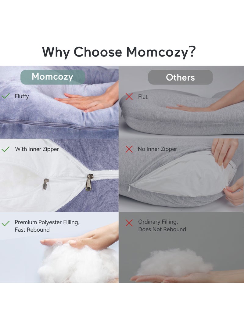 Momcozy Pregnancy Pillows for Sleeping, U Shaped Full Body Maternity Pillow with Removable Cover - Support for Back, Legs, Belly, HIPS for Pregnant Women, 57 Inch Pregnancy Pillow for Women  - Image 5