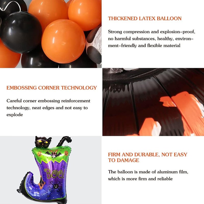 klarako 1 Set of Halloween Spiders, Ghosts, Skeletons Balloons Arch Garland Kit Halloween Party Balloon Decoration Supplies Halloween Decorations Suitable for Halloween and Ghost Festival - Image 3