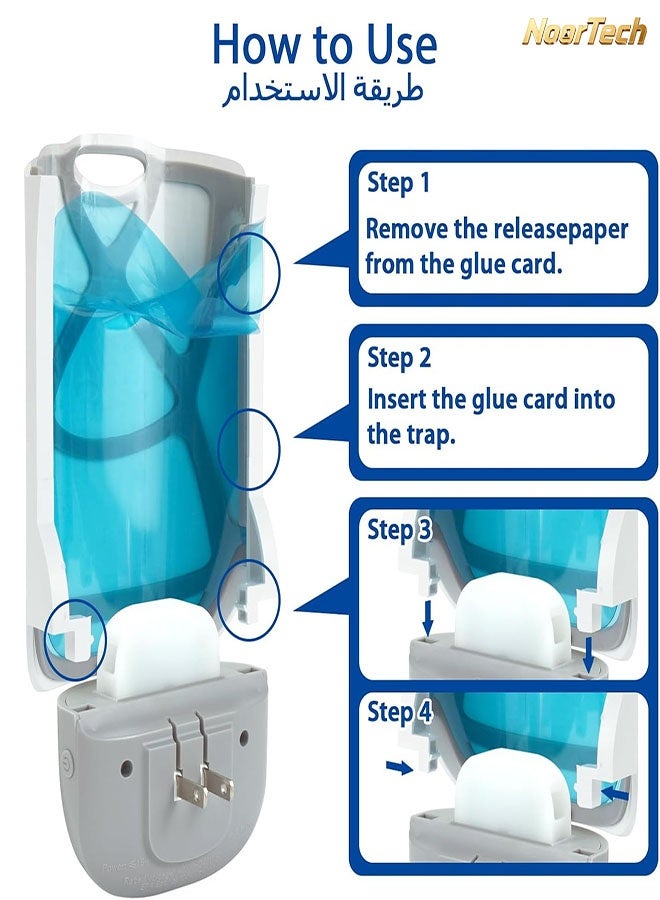 NoorTech Flying Insect Trap,Upgraded Fruit Fly Traps for Indoors,Plug-in Fly Bug Zapper,with Night Light,UV Light Captures Flies,Mosquito Killer for Flies,Fruit Flies,Moths - Image 2