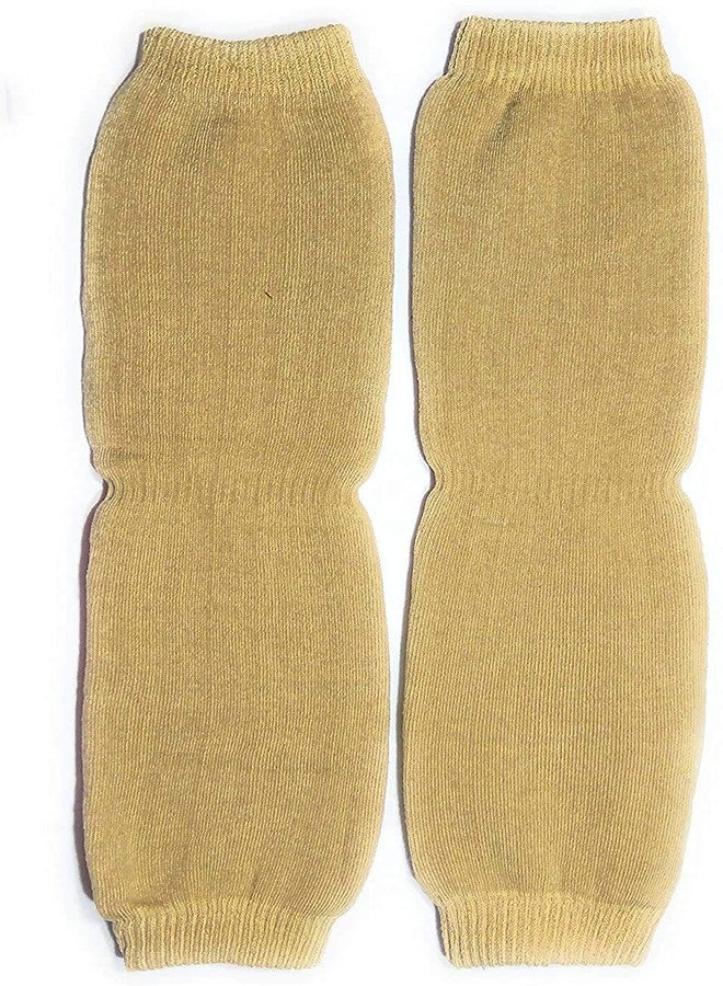 Missby® Unisex Beige Woolen Thermal Warm Elastic Knee Support Leg Warmer & Winter Protector Knee Cap (Pack of 2 Pairs) - Image 5