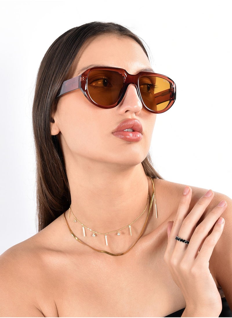 Woggles - Red Pappy Lumivista Brown Oversized Sunglasses - Image 1