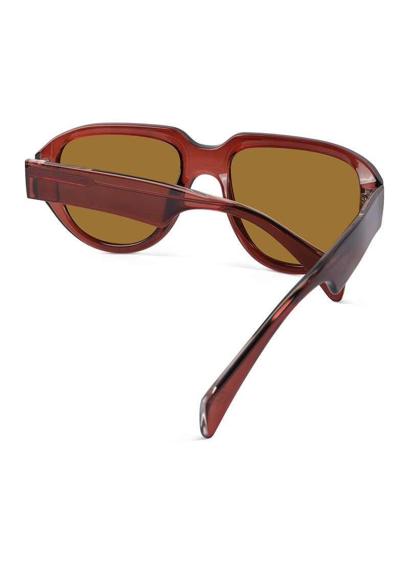 Woggles - Red Pappy Lumivista Brown Oversized Sunglasses - Image 1