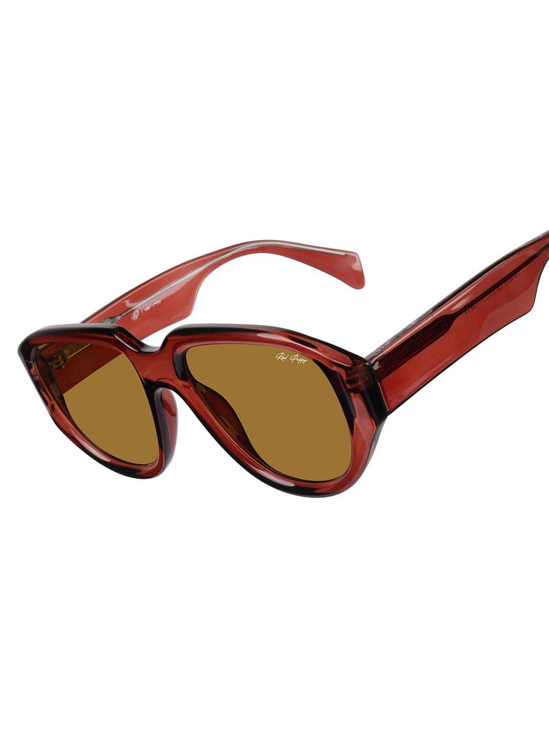 Woggles - Red Pappy Lumivista Brown Oversized Sunglasses - Image 1