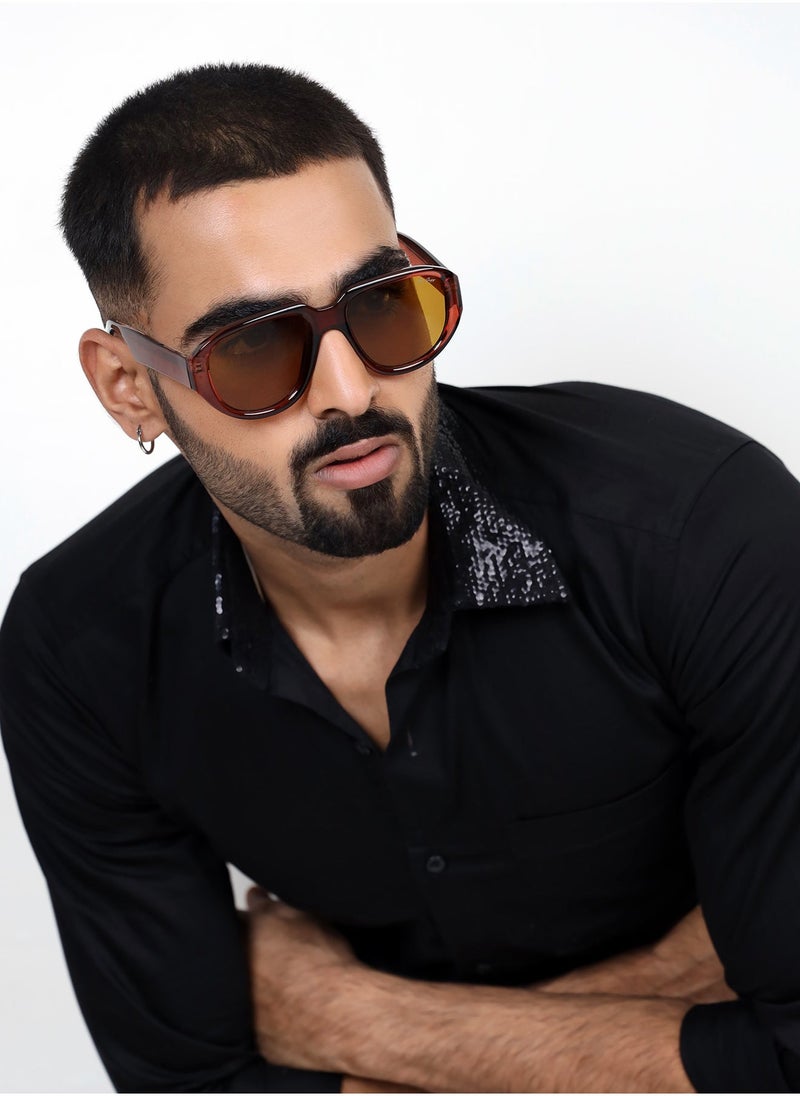 Woggles - Red Pappy Lumivista Brown Oversized Sunglasses - Image 1