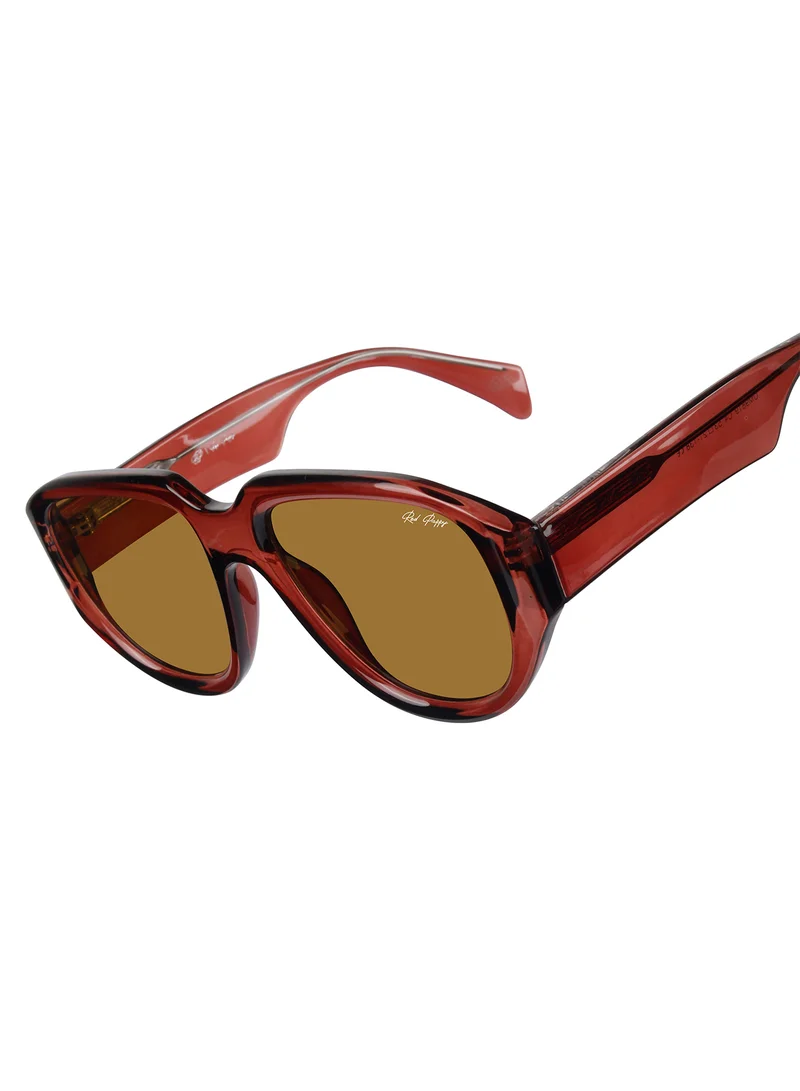 Woggles Red Pappy Lumivista Brown Oversized Sunglasses